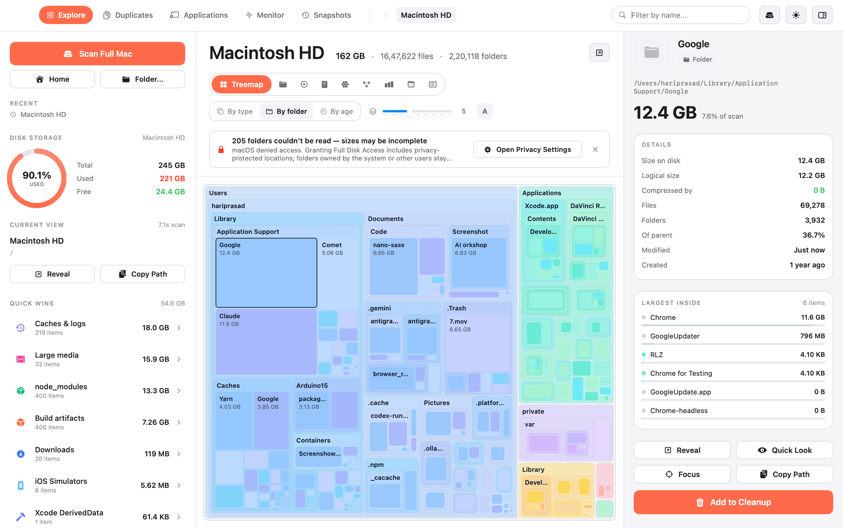 DiskDude Treemap view